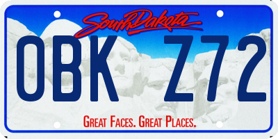 SD license plate 0BKZ72