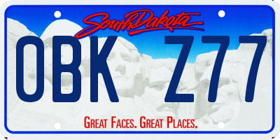 SD license plate 0BKZ77