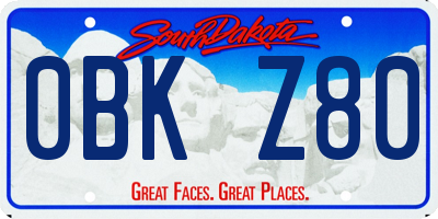 SD license plate 0BKZ80