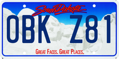 SD license plate 0BKZ81