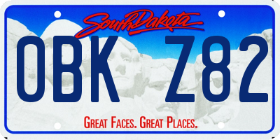 SD license plate 0BKZ82