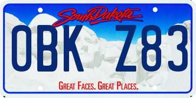 SD license plate 0BKZ83