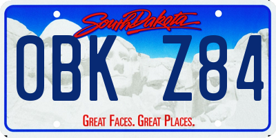 SD license plate 0BKZ84