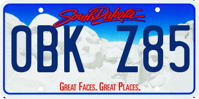 SD license plate 0BKZ85