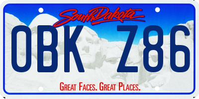 SD license plate 0BKZ86