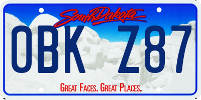 SD license plate 0BKZ87
