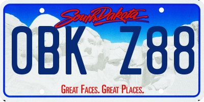SD license plate 0BKZ88