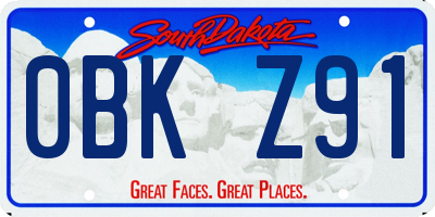 SD license plate 0BKZ91