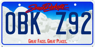 SD license plate 0BKZ92