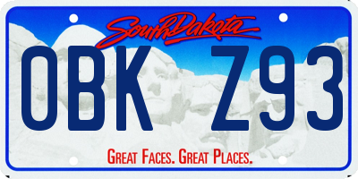 SD license plate 0BKZ93