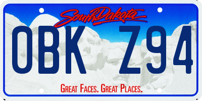 SD license plate 0BKZ94