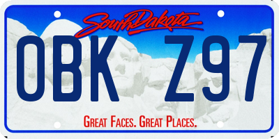 SD license plate 0BKZ97