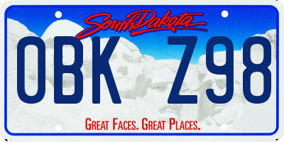 SD license plate 0BKZ98