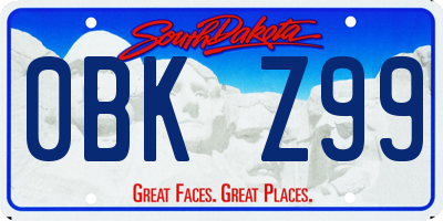 SD license plate 0BKZ99