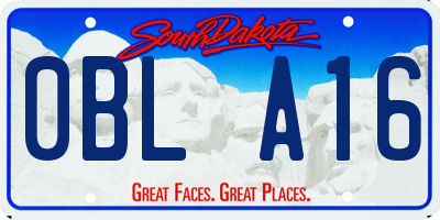 SD license plate 0BLA16