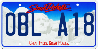 SD license plate 0BLA18