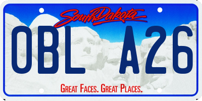 SD license plate 0BLA26