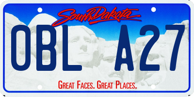 SD license plate 0BLA27