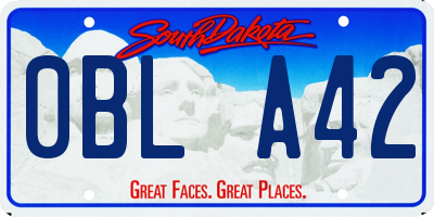 SD license plate 0BLA42
