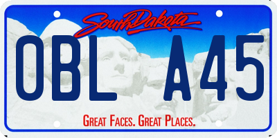 SD license plate 0BLA45