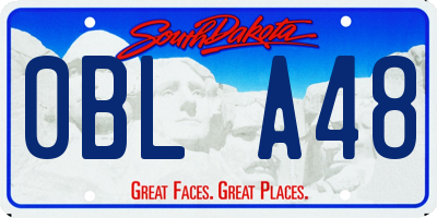 SD license plate 0BLA48