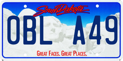 SD license plate 0BLA49