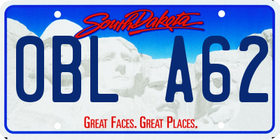 SD license plate 0BLA62