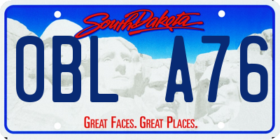 SD license plate 0BLA76