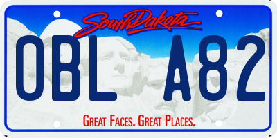 SD license plate 0BLA82