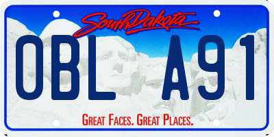 SD license plate 0BLA91