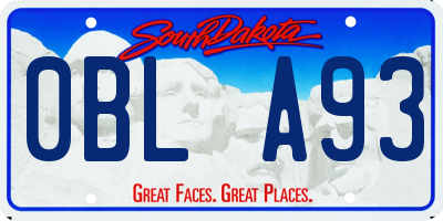 SD license plate 0BLA93