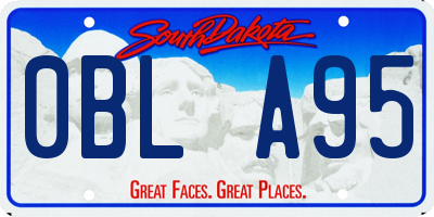 SD license plate 0BLA95