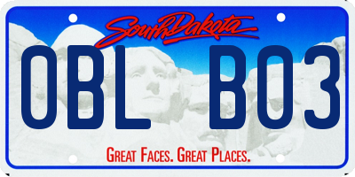 SD license plate 0BLB03