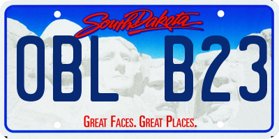 SD license plate 0BLB23