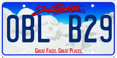 SD license plate 0BLB29