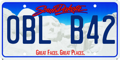 SD license plate 0BLB42