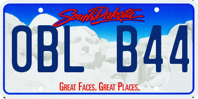 SD license plate 0BLB44