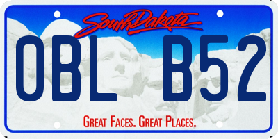 SD license plate 0BLB52