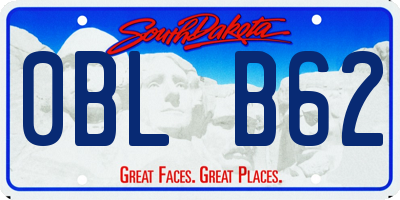 SD license plate 0BLB62