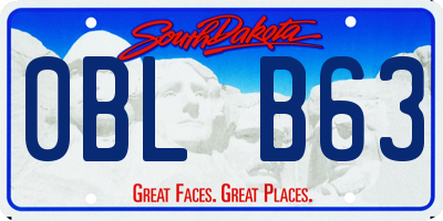 SD license plate 0BLB63