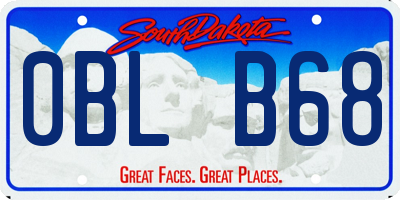 SD license plate 0BLB68