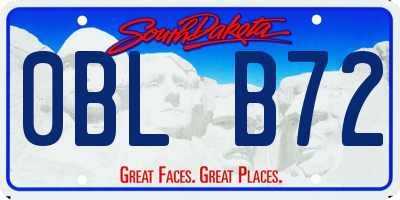 SD license plate 0BLB72