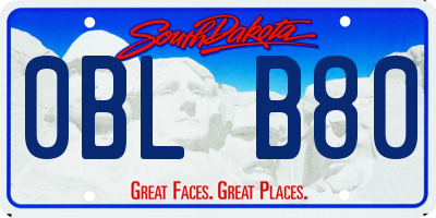 SD license plate 0BLB80