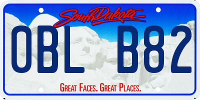 SD license plate 0BLB82