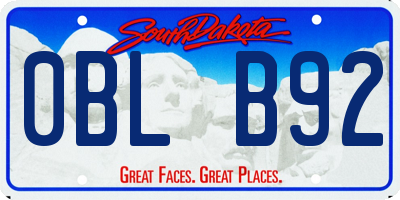 SD license plate 0BLB92