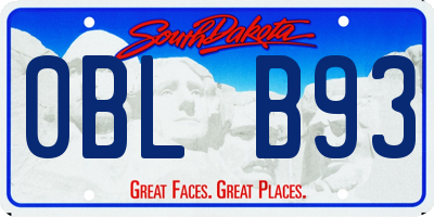 SD license plate 0BLB93