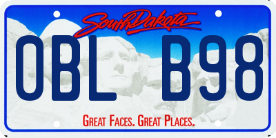 SD license plate 0BLB98