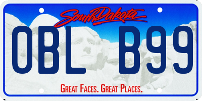 SD license plate 0BLB99