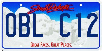 SD license plate 0BLC12