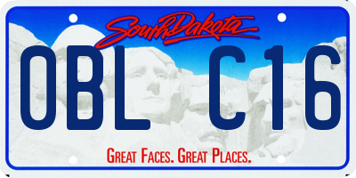 SD license plate 0BLC16